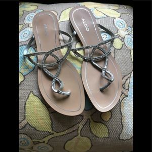 ALDO Silver Rhinestone Sandals